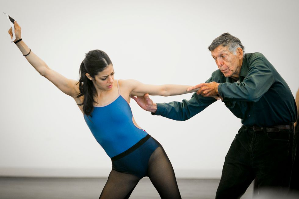 Parisa Khobdeh in rehearsal with the late Paul Taylor. Photo by Whitney Browne.