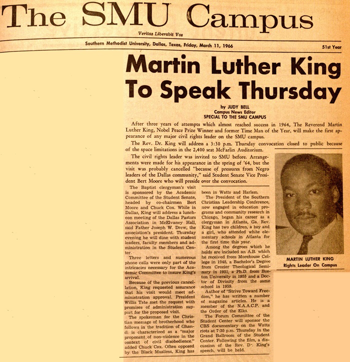 Dr. Martin Luther King Jr. at SMU