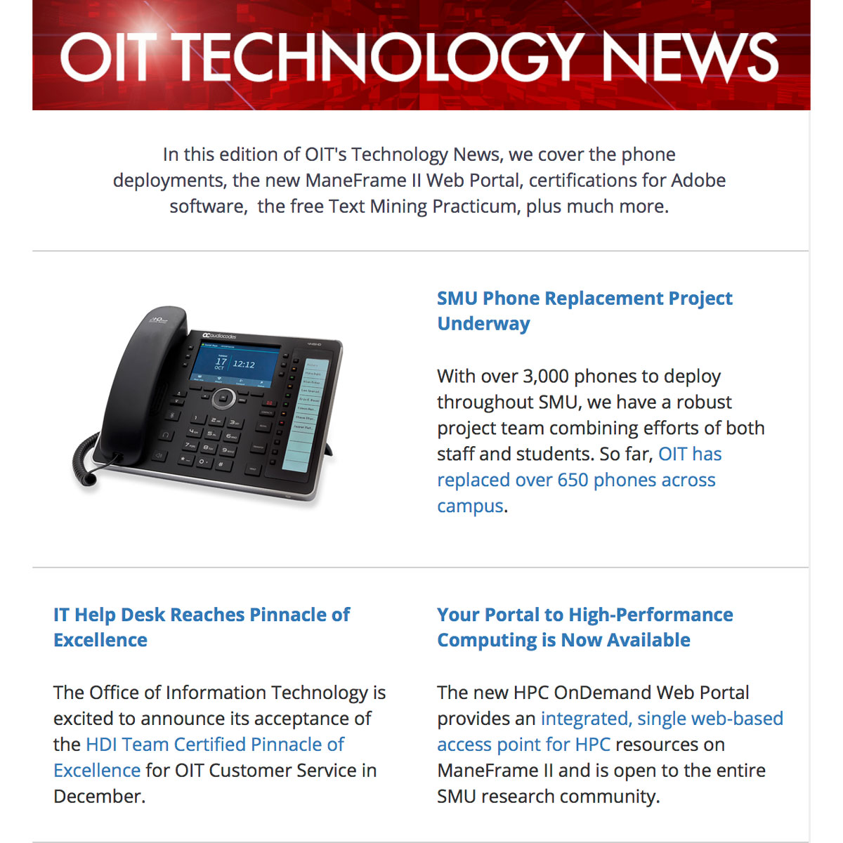Oit Technology News Winter 2020 Edition Smu Office Of