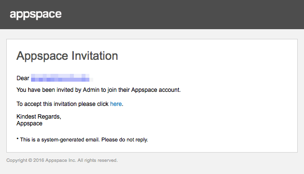 Appspace Invitation