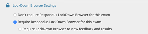 LockDown Browser settings