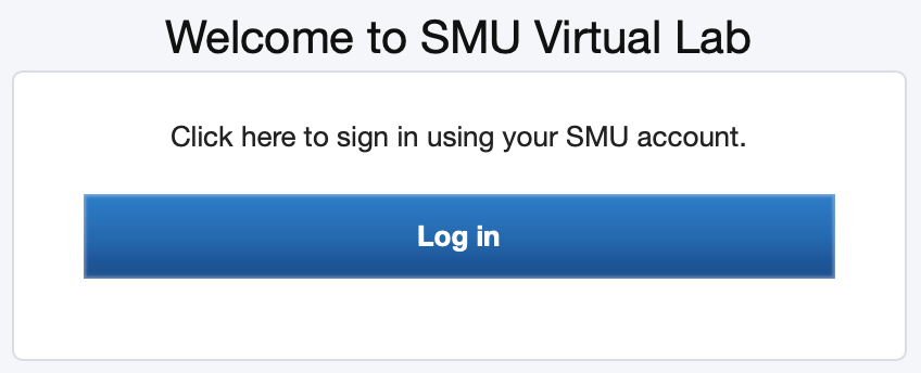 Apporto sign in dialog box stating, 'Click here to sign in using your SMU account.'