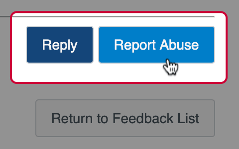 screenshot of how to report abuse in Feedback Box within Canvas.