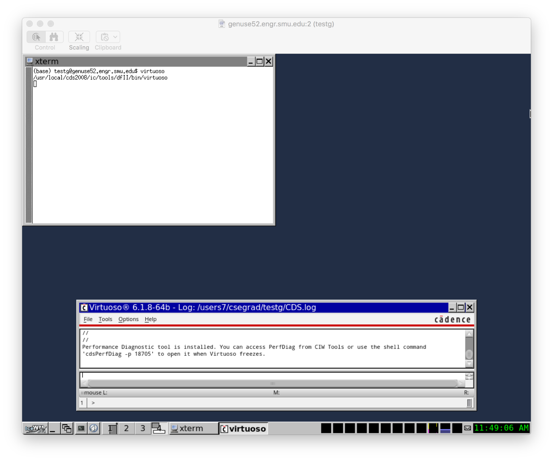 screenshot of vncserver running Xterm