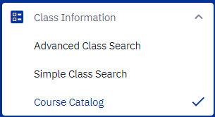 A screenshot of the Class Information section in the Student Dashboard.