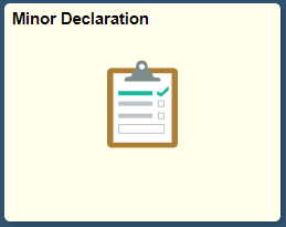 Screenshot of the Minor Declaration tile within the student homepage in my.SMU.