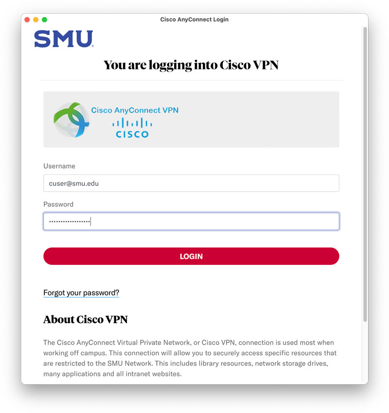 AnyConnect VPN sign-in