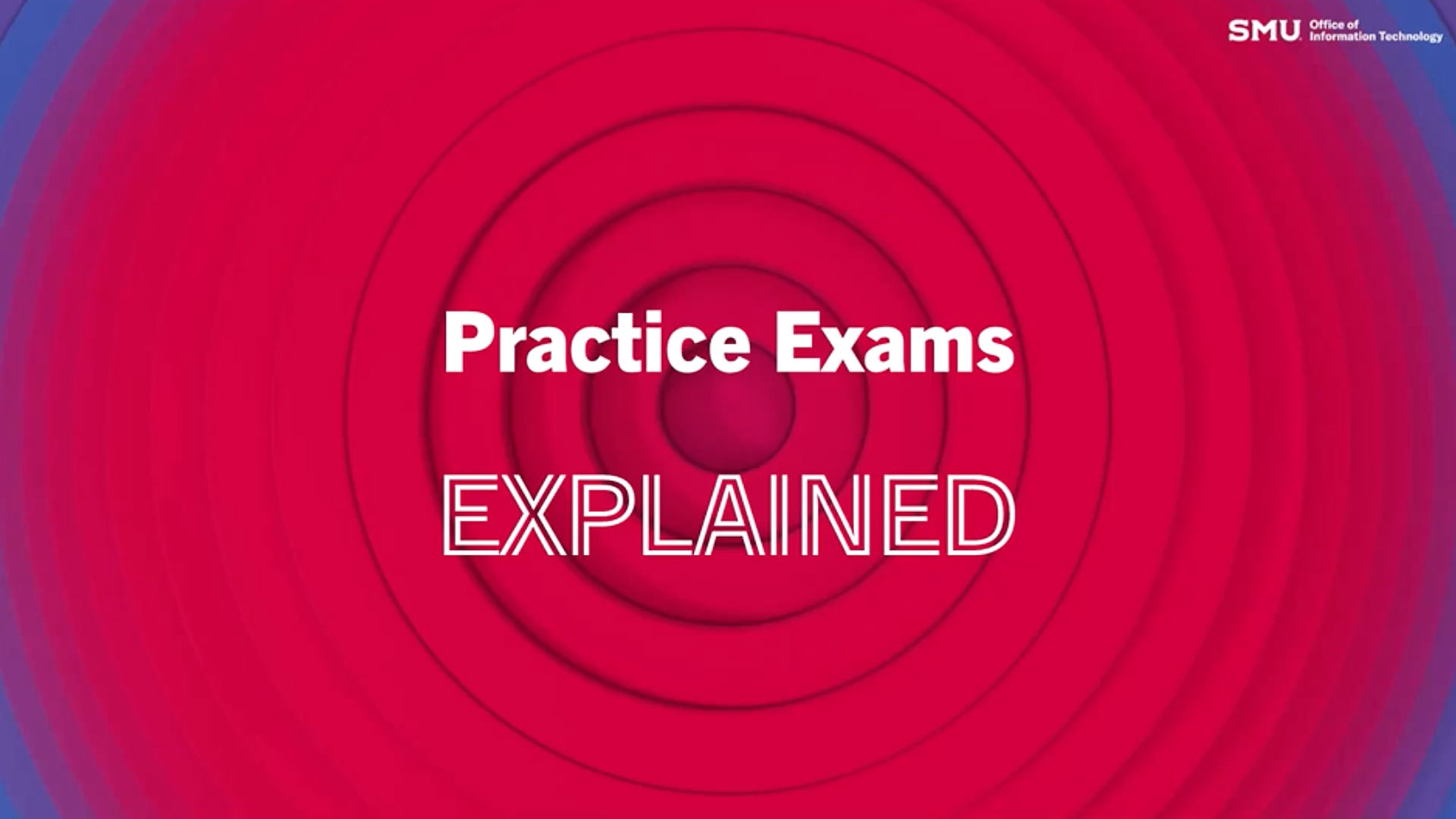 The words "Practice Exams Explained" over a red background