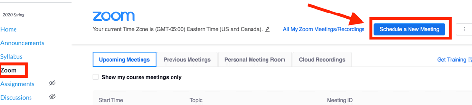 Zoom Schedule New Meeting