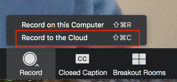 Zoom Record to Cloud