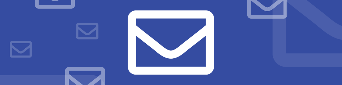 a collection of email icons on a blue background