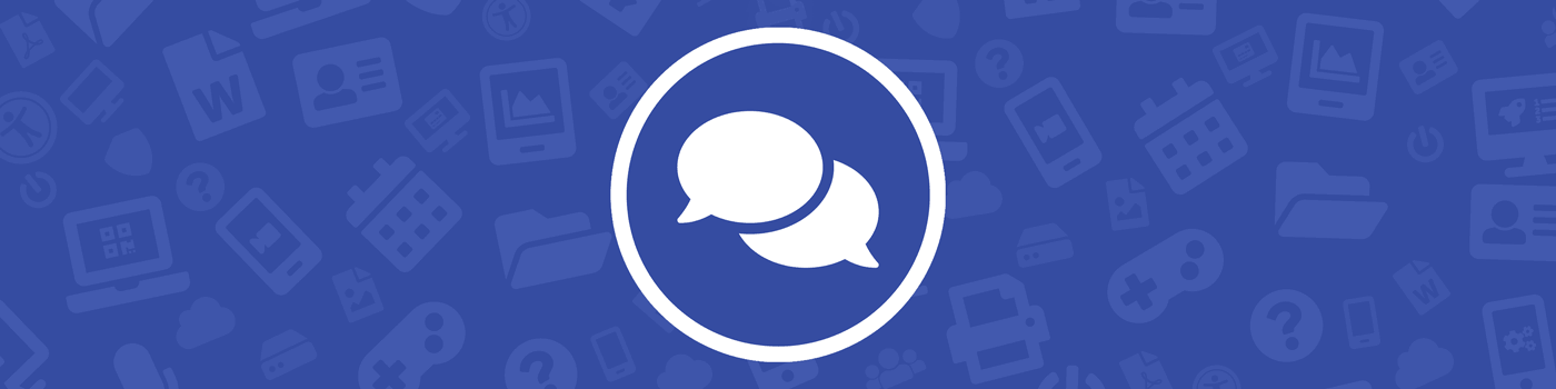 Collaboration icon on blue background. 