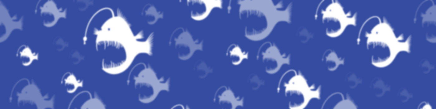 a pattern made from the phishing icon on a blue blackground.