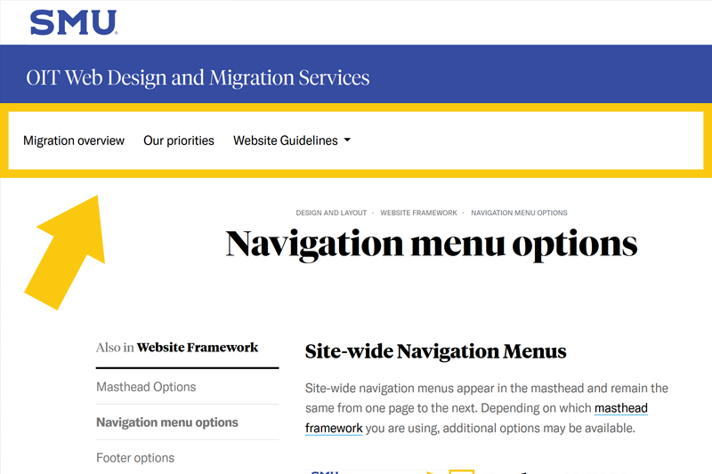 Full-width navigation menu thumbnail