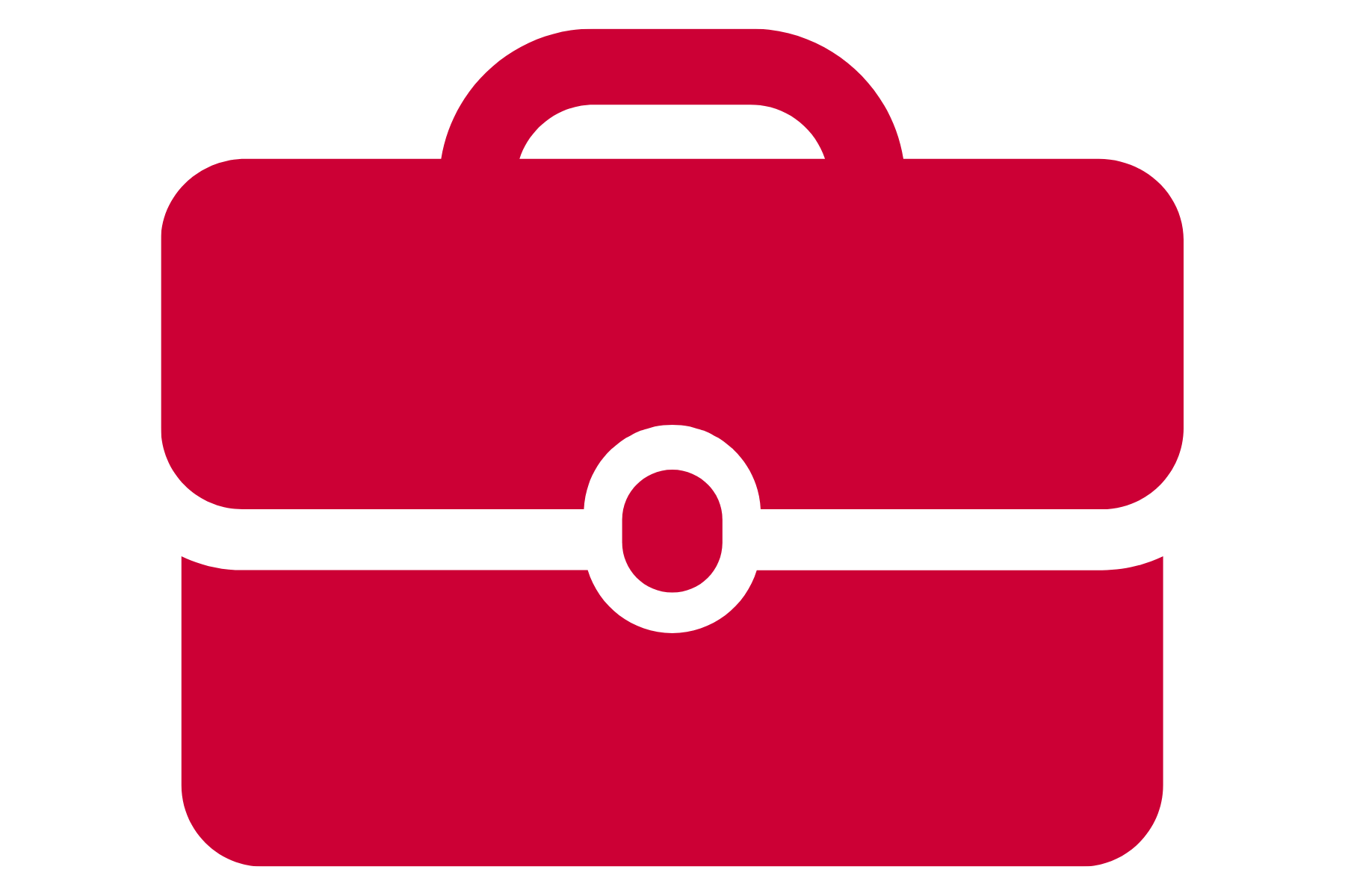 Red icon of a briefcase 