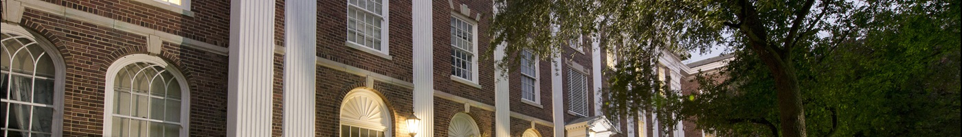 Close view of the front of Clements Hall