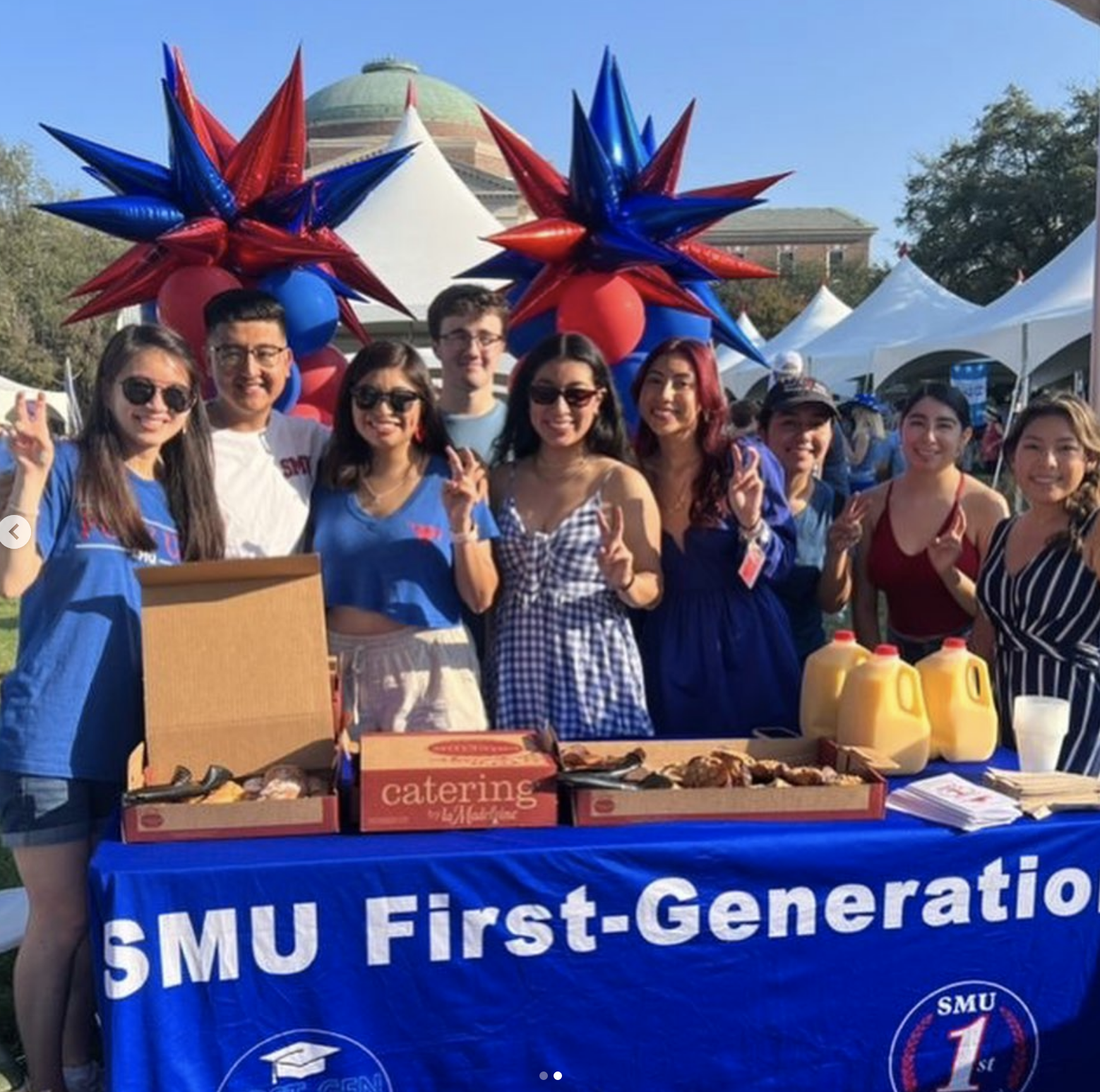 Students at the SMU First-Gen promotion table 