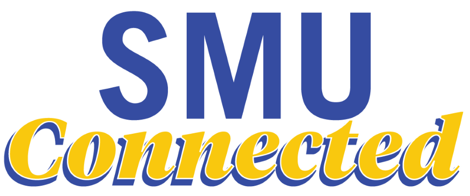 SMU Connected logo in SMU blue and yellow