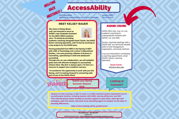 Picture of cover of January 2024 issue of AccessAbility Newsletter