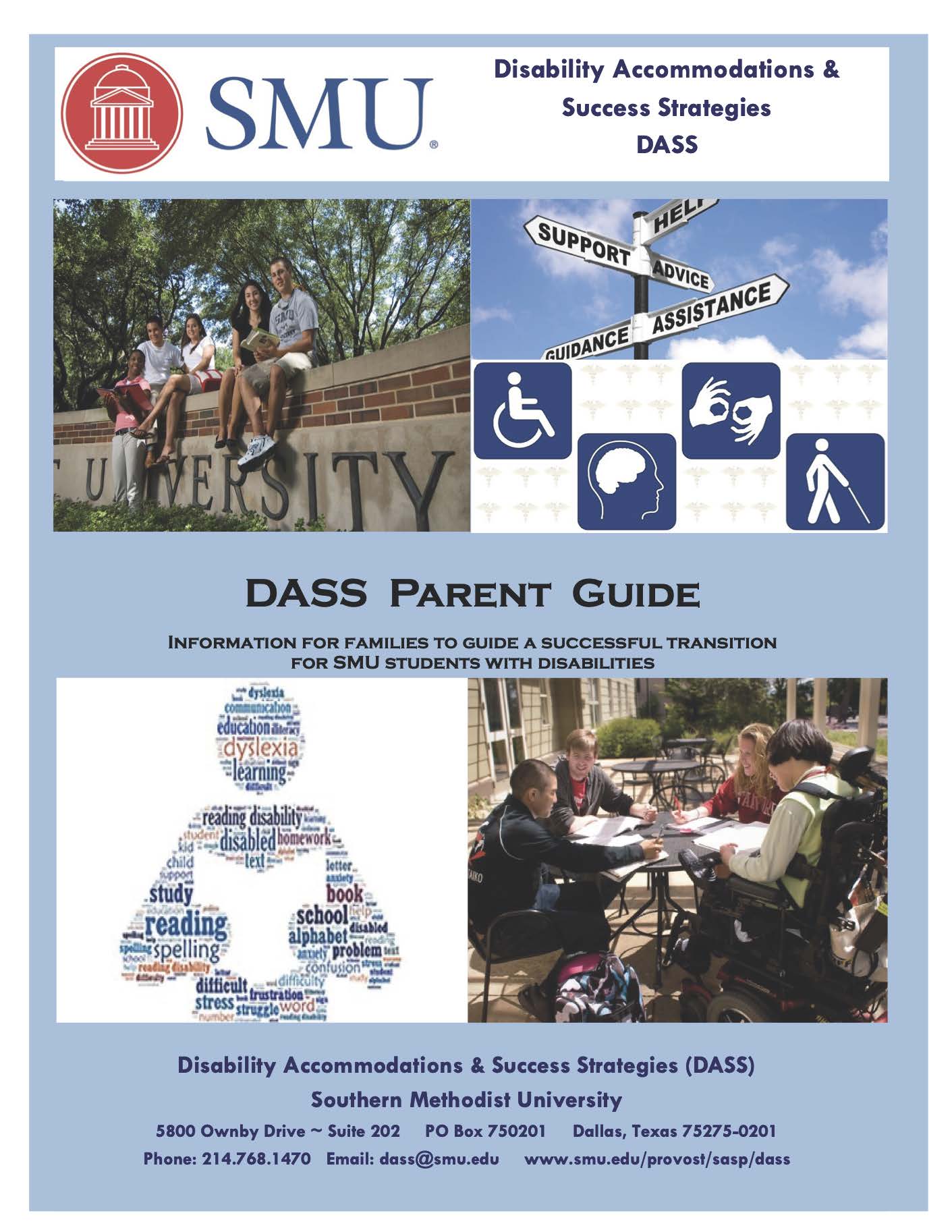 The cover of the DASS Parent Guide showing photographs of students and the title