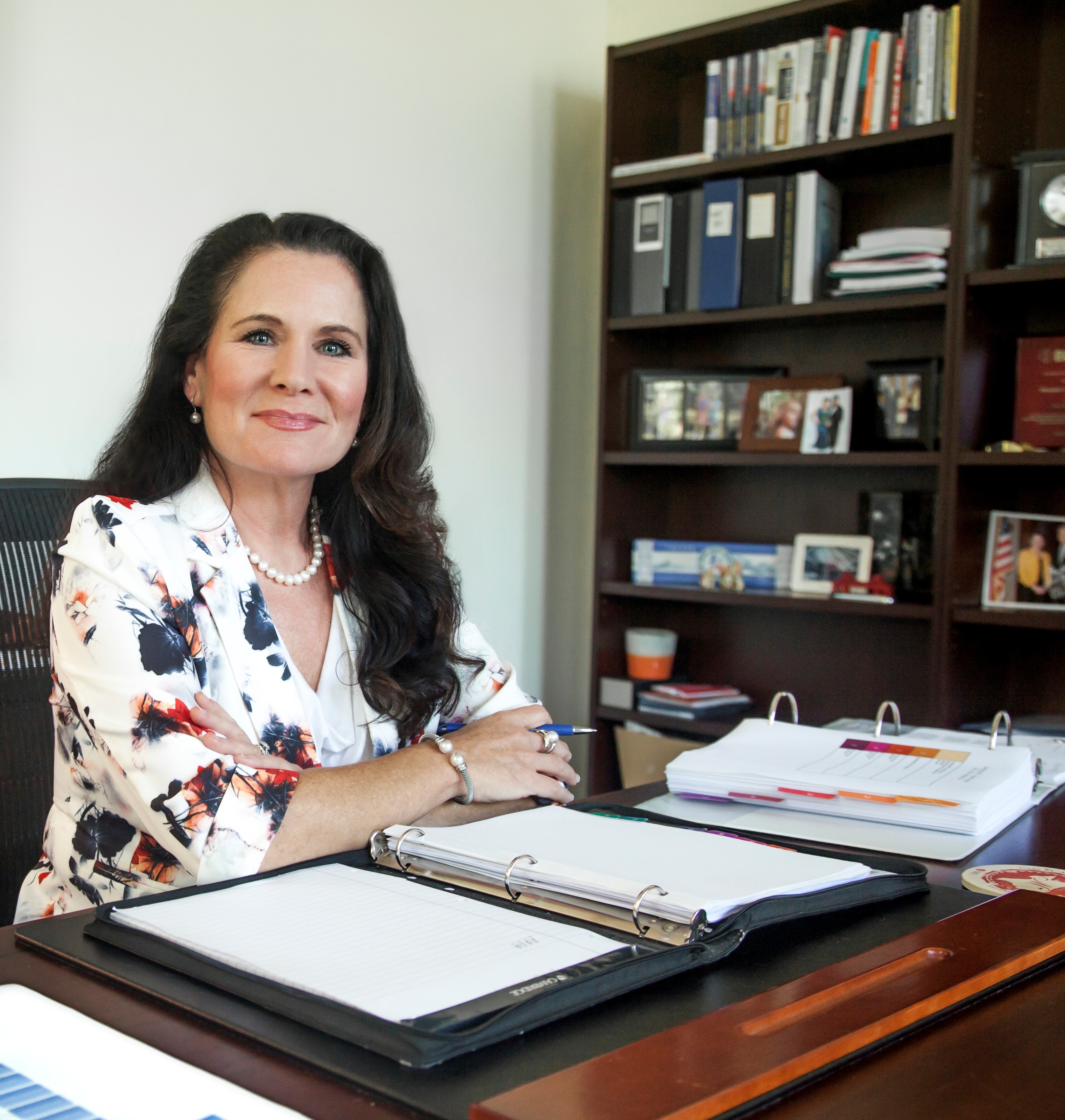 Provost Loboa working at her desk