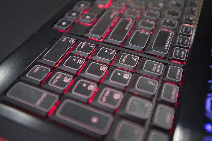 keyboard with red backlight