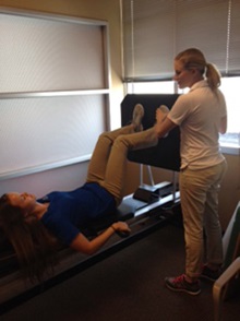 Laura Henderson at the Institute of Orthopaedic and Sports Rehabilitation at Carrell Clinic