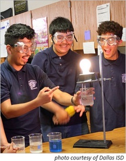 high school students working in STEM lab