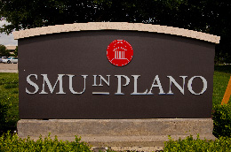 Outdoor sign that says, SMU in Plano