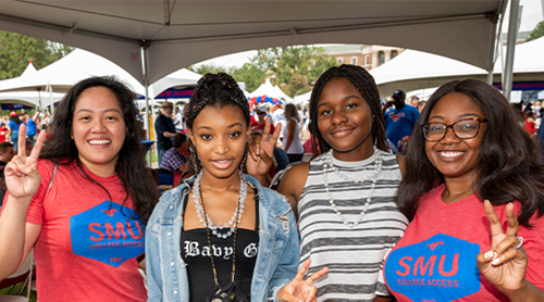 Simmons Homecoming Tent with students and College Access Center