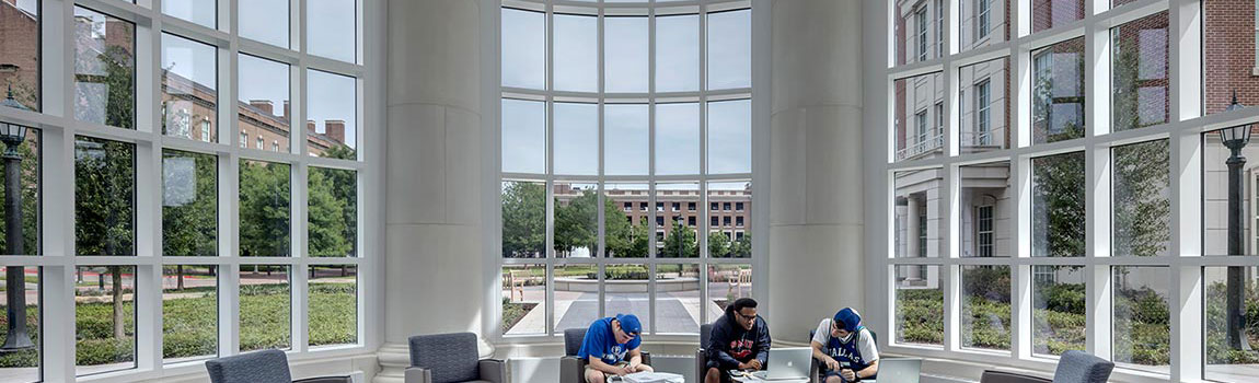 Students studying new windows