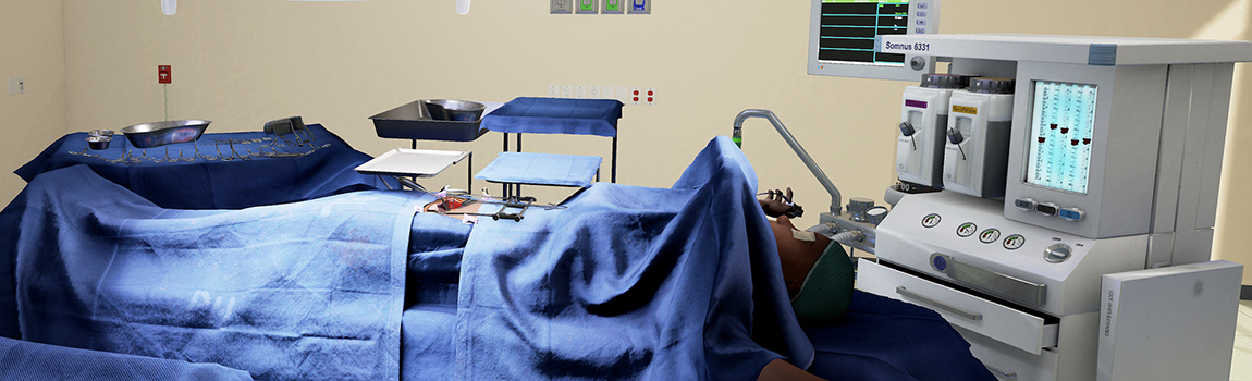 Virtual Reality Surgery Simulator operating room virtual environment.