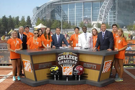 Sports Management students on site at College Gameday event