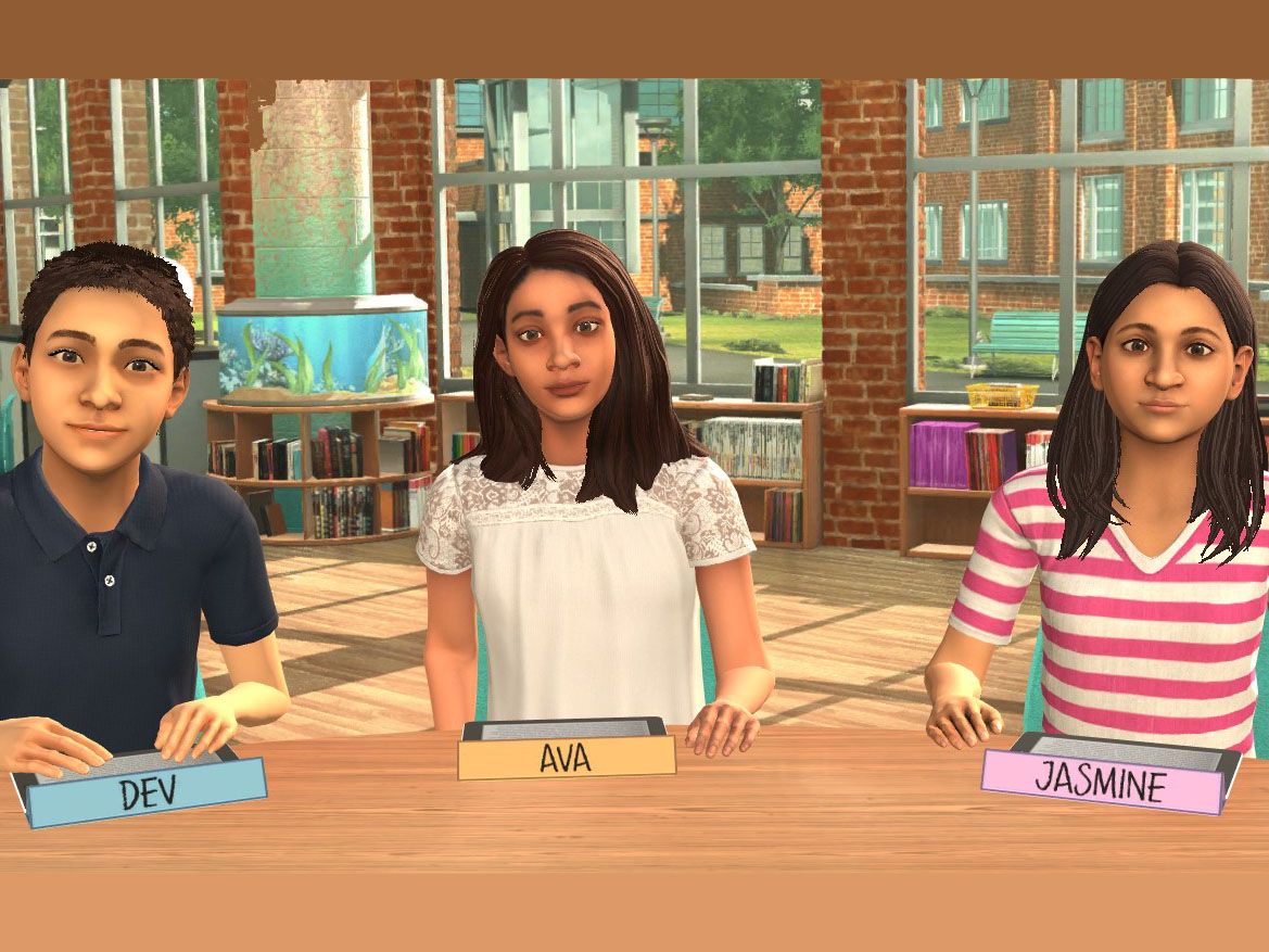 Mixed-reality avatar middle-school children on Mursion platform.