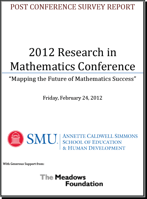 2012 Research in Mathematics Conference: Mapping the Future of Mathematics Success