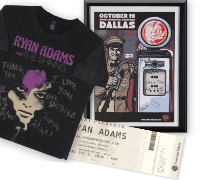 Ryan Adams t-shirt, Poster and ticket stub