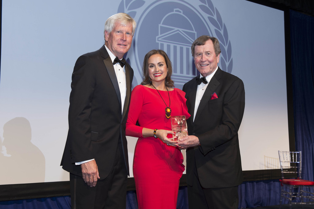 Douglas C. Smellage, Lacey A. Horn and President R. Gerald Turner
