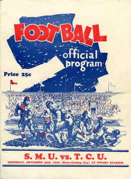 Football program from the 1928 SMU versus TCU football game.