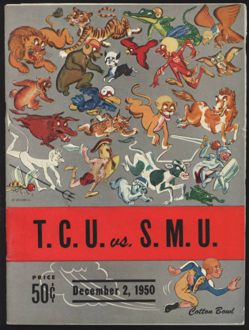 Football program from the 1950 SMU versus TCU football game.