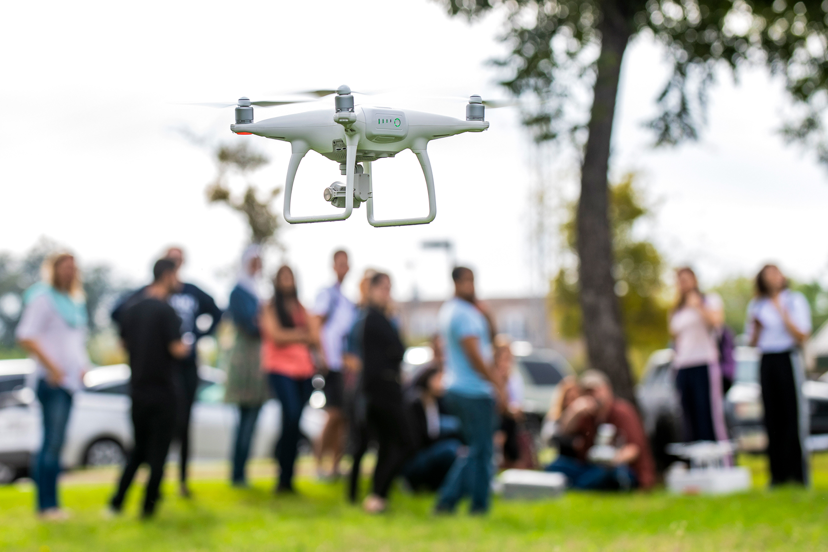 Student Group with Drone