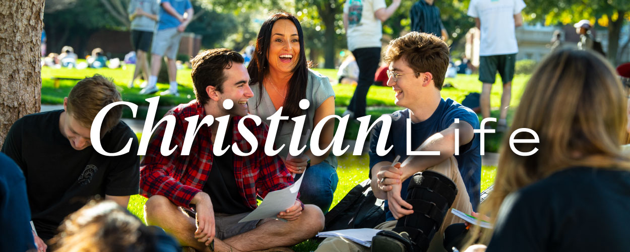 Christian Life, students gathered on Dallas Hall lawn