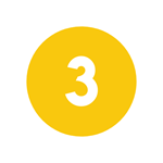 Image of the number 3 in a yellow circle