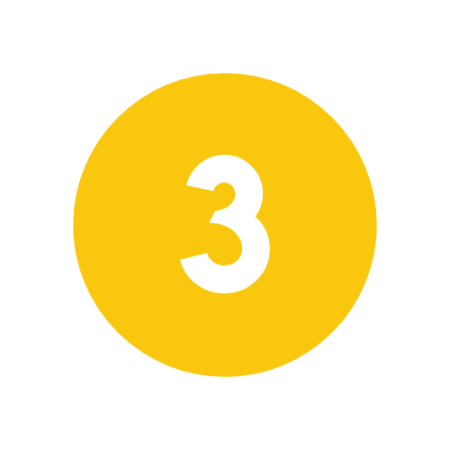 Yellow circle with a white number 3 inside