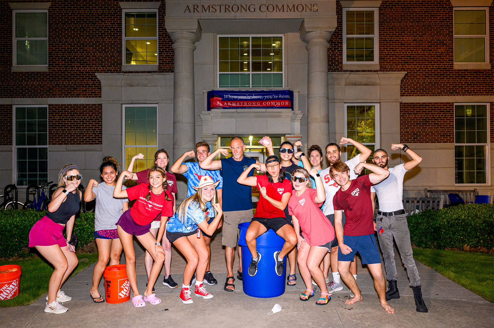 Students in front of Armstrong Commons