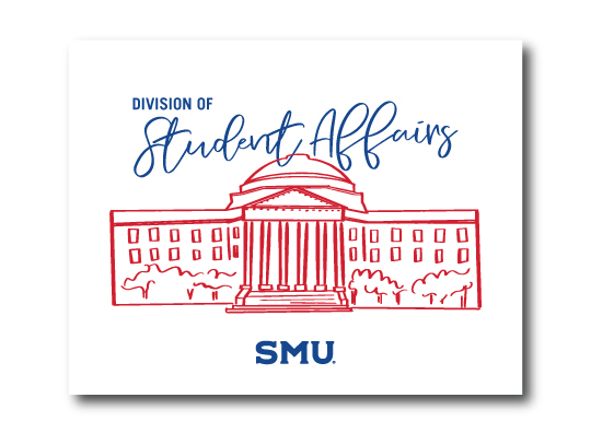 Division of Student Affairs Dallas Hall note card design