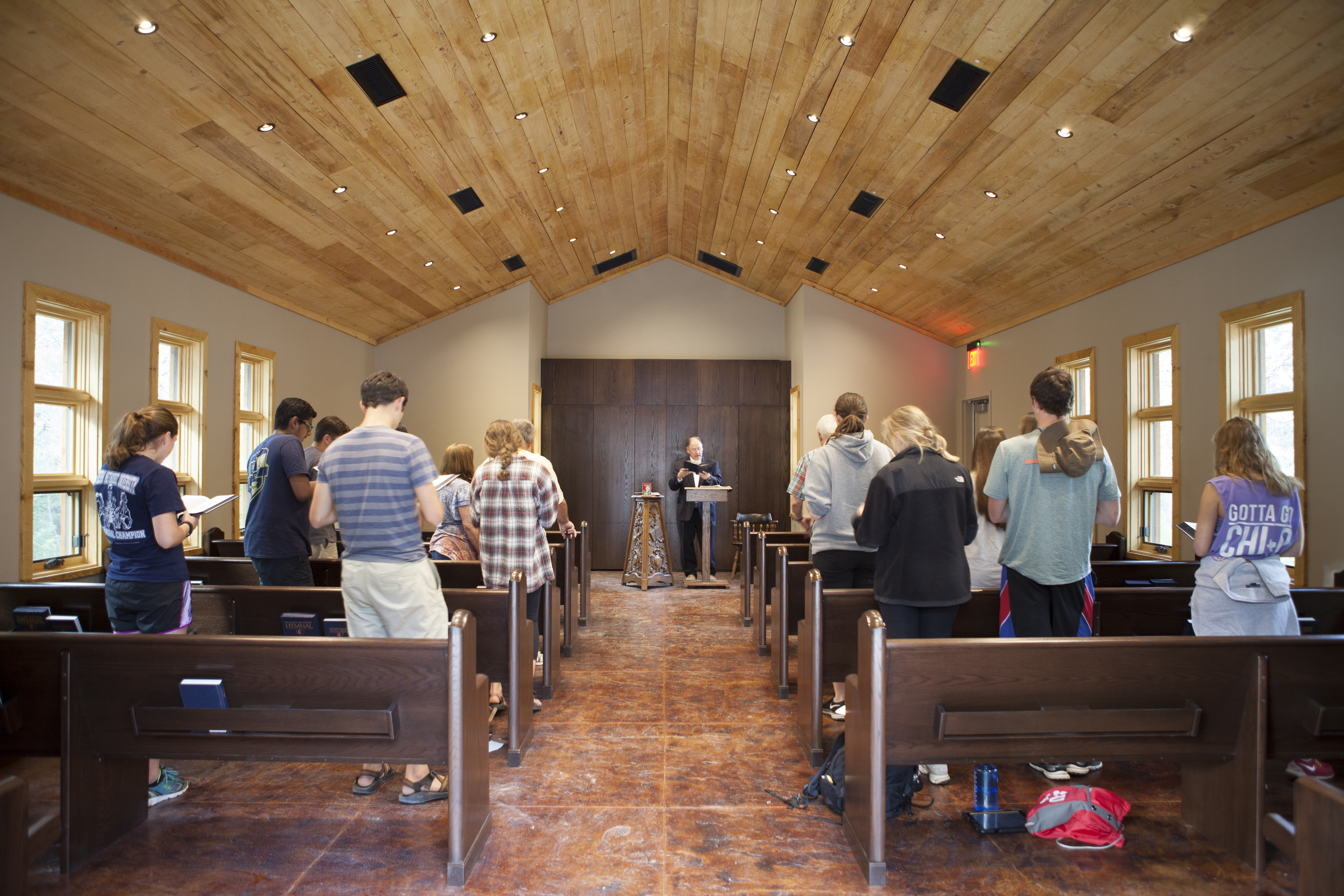 Faculty and students worship at the SMU-in-Taos chapel