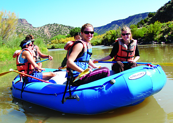 SMU-in-Taos students prepare to go white water rafting