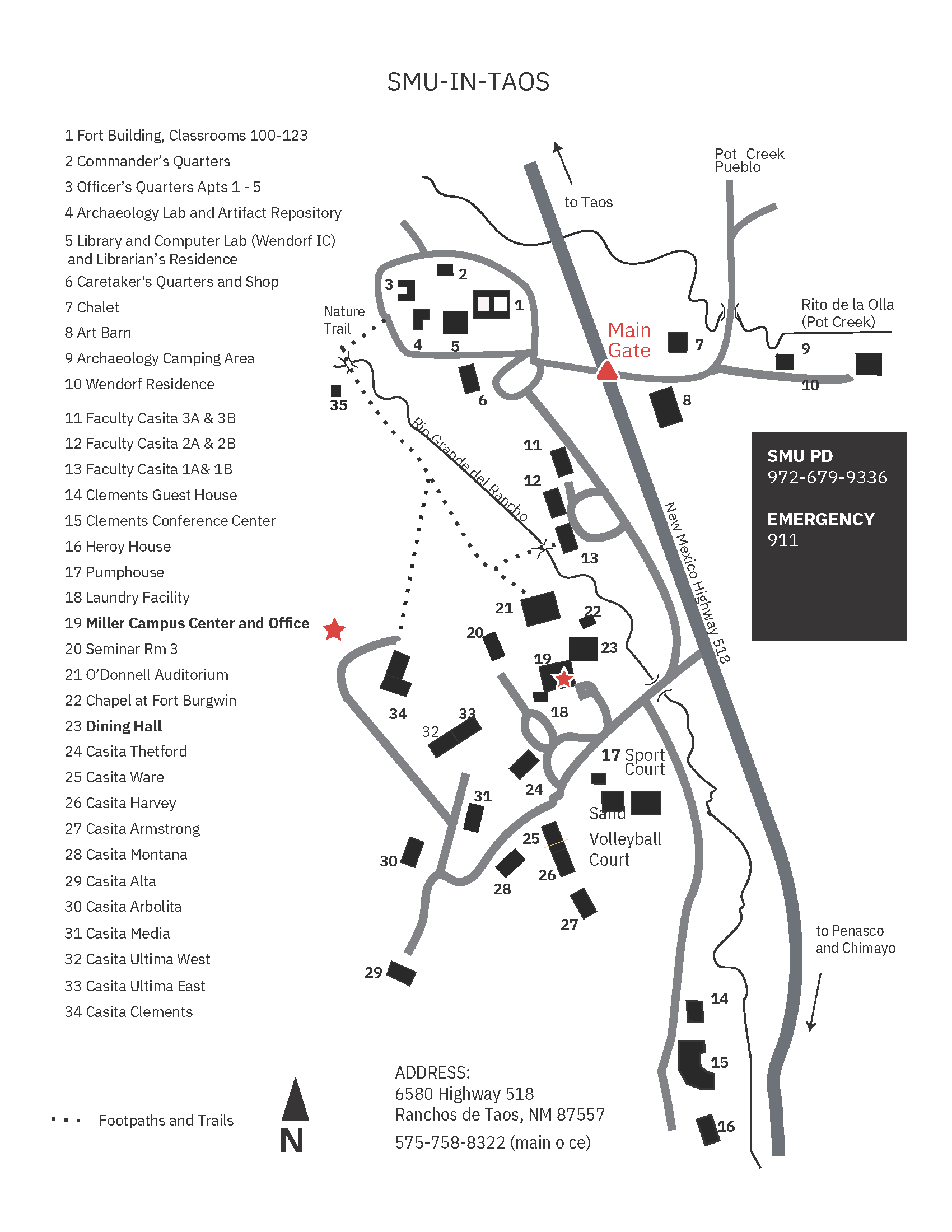 Map of The SMU-in-Taos campus
