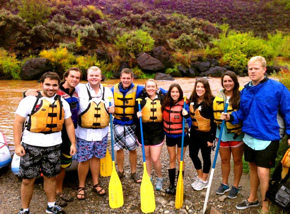 A group of Kayaking students at SMU-in-Taos