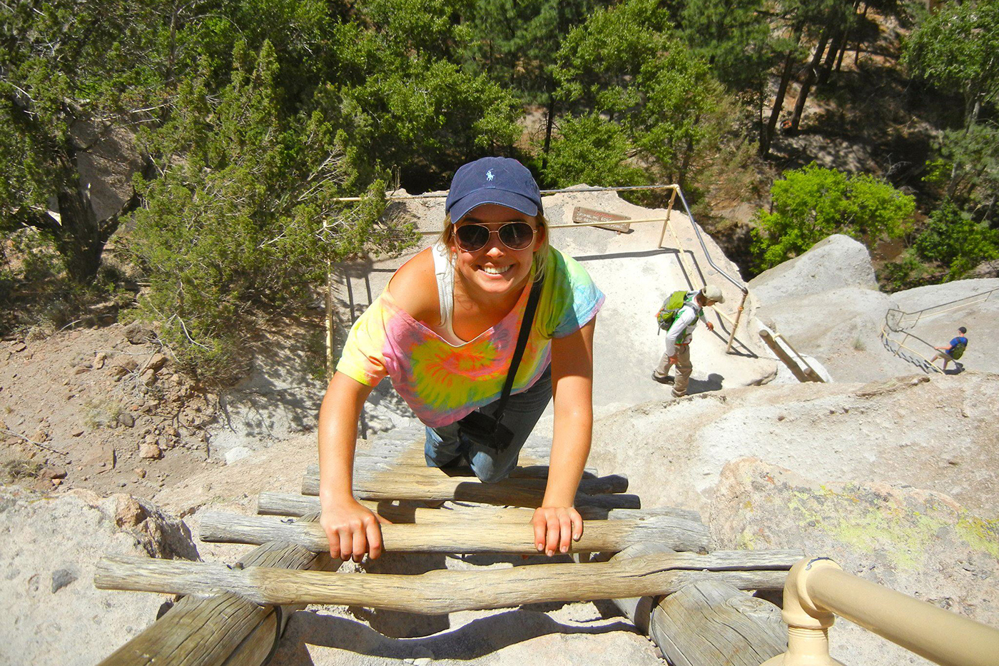 A student climbs a ladder at SMU-in-Taos.